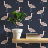 Motif côtier d'oiseaux courlis