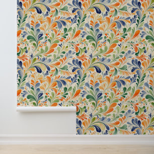Papier Peint Motif couleur Paisley d'inspiration vintage (4)