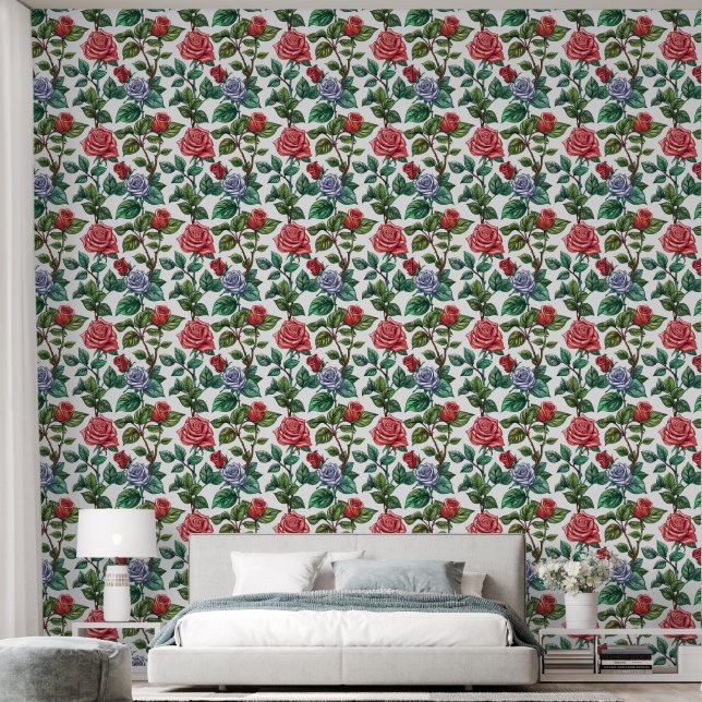 Papier Peint Motif d'antiquité rose Flower (Chambre à coucher)