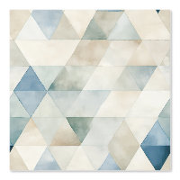 Motif d'aquarelle géométrique bleu crème triangle