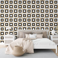 Motif d'art géométrique du Moyen-siècle noir beige