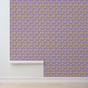 Papier Peint Motif de banane jaune rétro drôle éditable pour fê