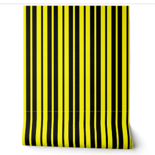 Papier Peint Motif de bandes verticales noires jaunes