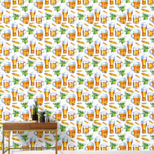 Papier Peint motif de bière carrelé cool
