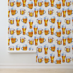 Papier Peint motif de bière carrelé cool