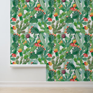 Papier Peint Motif de cactus aquarelle