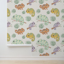 Motif de caméléon pastel mignon - Reptile dessiné 