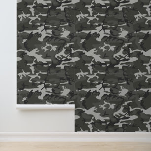Papier Peint Motif de Camouflage gris, Motif militaire, Armée