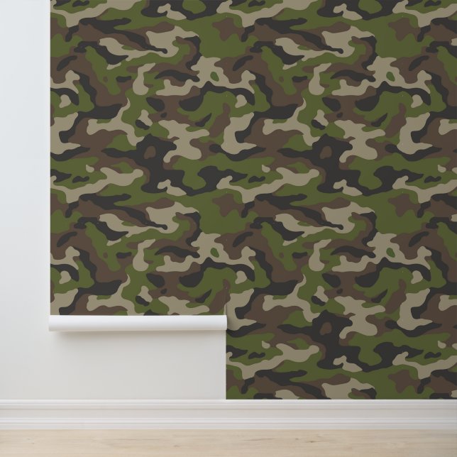 Papier Peint Motif de camouflage vert (Application)