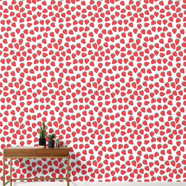 Papier Peint Motif de caricature fraise (Couloir)