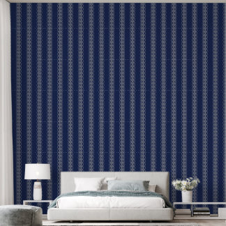 Papier Peint Motif de cercles géométriques entrelacés bleu mari