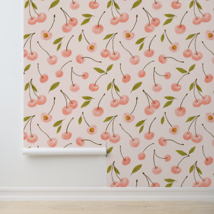 Papier Peint Motif de cerise aquarelle