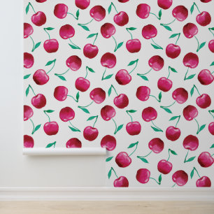 Papier Peint Motif de cerise aquarelle