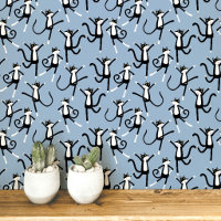 Motif de chat dansant bleu