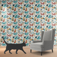 Motif de chats géométriques Abstrait