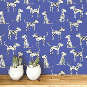 Papier Peint Motif de chien dalmate bleu
