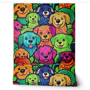Papier Peint Motif de chien de dessin animé mignon transparent