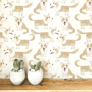 Papier Peint Motif de chien Pembroke Welsh Corgi
