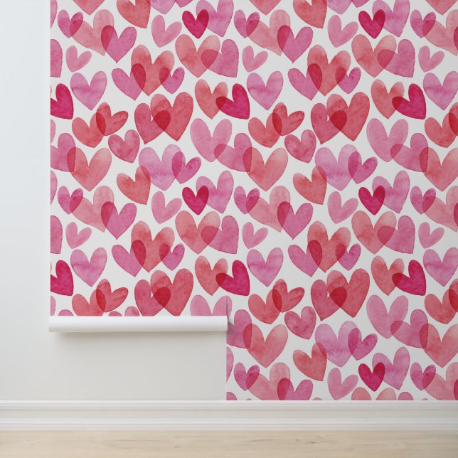 Papier Peint Motif de coeur aquarelle (Application)