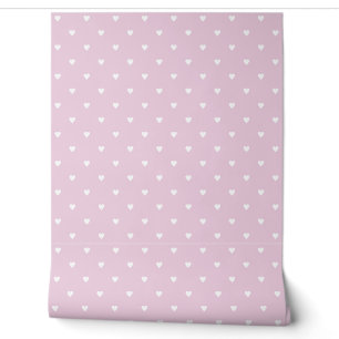 Papier Peint motif de cœur blanc