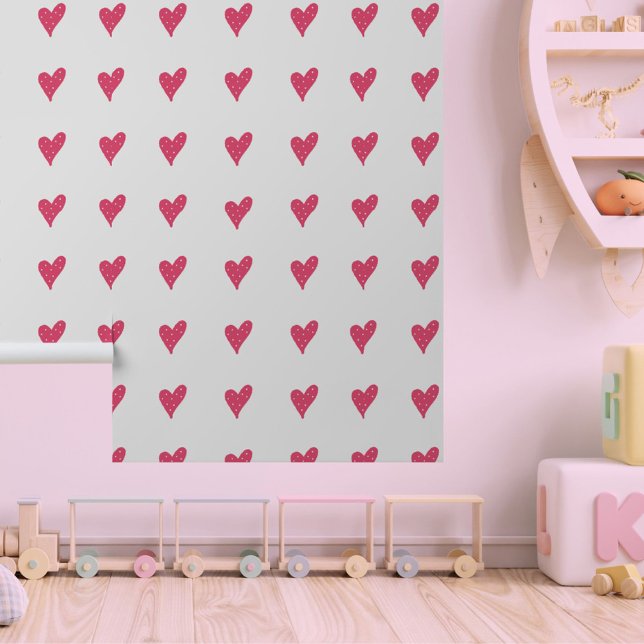 Papier Peint Motif de coeur rose moderne simple (Créateur téléchargé)