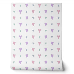 Papier Peint motif de cœurs pastel