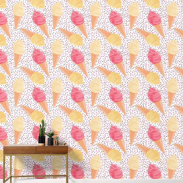 Papier Peint Motif de crème glacée (Couloir)