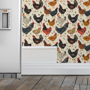 Papier Peint Motif de cuisine poulet 