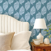 Motif de feuille tropicale bleue