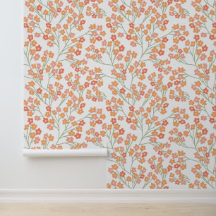 Papier Peint Motif de fleur orange simple et amusant