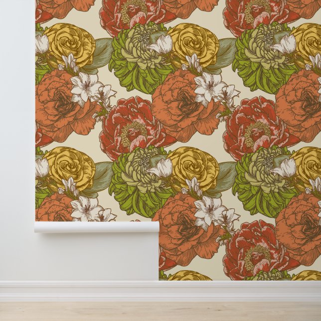 Papier Peint Motif de fleurs du jardin (Application)