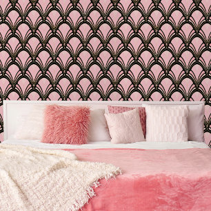 Papier Peint Motif de fleurs géométriques Art déco