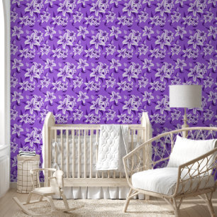 Papier Peint Motif de fleurs mignonnes violettes