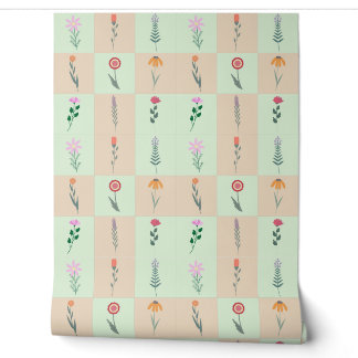 Papier Peint Motif de fleurs pastel estivales