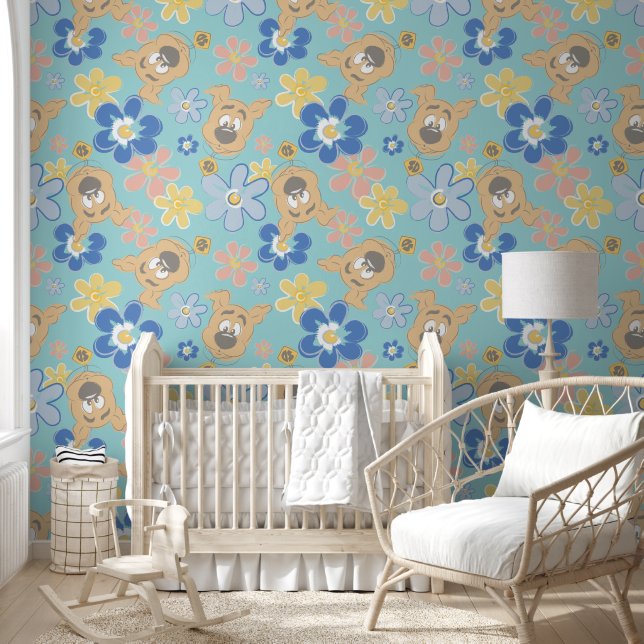 Papier Peint Motif de fleurs Scooby-Doo (Enfants)