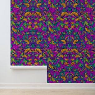 Papier Peint Motif de fleurs tropicales dynamiques