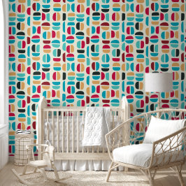 Papier Peint Motif de forme Abstrait rétro amusant