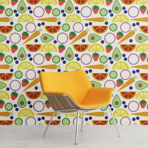 Papier Peint Motif de fruits et légumes modernes