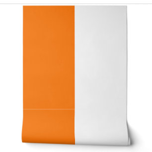 Papier Peint Motif de grandes bandes verticales blanches orange
