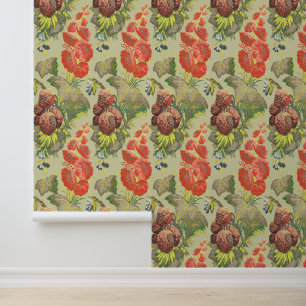 Papier Peint Motif de grenade à fleurs Rococo baroque