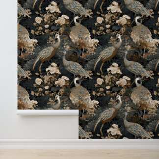 Papier Peint motif de grue japonaise