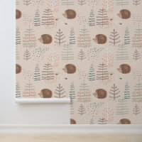 Motif de hérisson de bois mignon