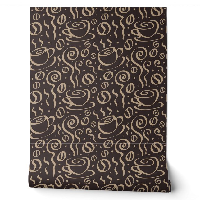 Papier Peint Motif de la coupe du café à vapeur (Déroulement)