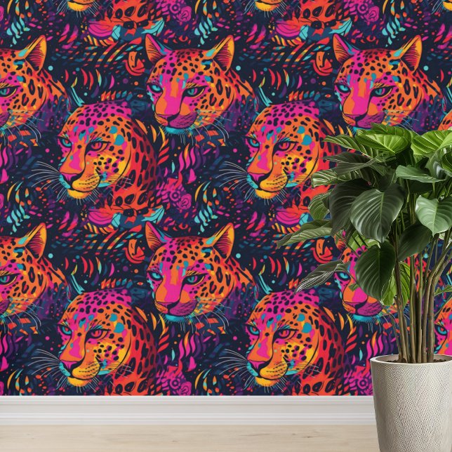 Papier Peint Motif de la jungle sauvage (Bold wallpaper to add pizazz to a child's playroom, teen or kid's bedroom, dorm room, or art room!)