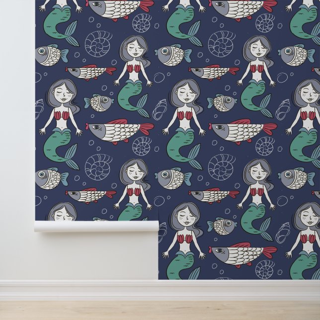 Papier Peint Motif de la mignonne sirène (Application)