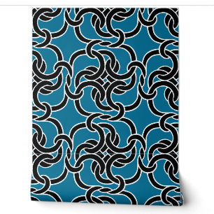 Papier Peint Motif de noeud celtique élégant moderne noir & ble