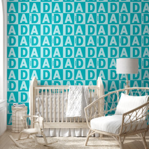 Papier Peint Motif de nom de papa bleu personnalisé