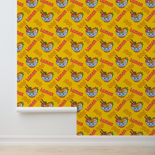 Papier Peint Motif de nouilles Ramen mignon (Application)