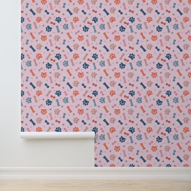 Papier Peint motif de pattes de chien (Application)