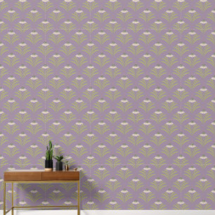 Papier Peint Motif de pétoncle floral sur violet